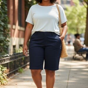 G.H Bass Women's Navy Bermuda Shorts size 10